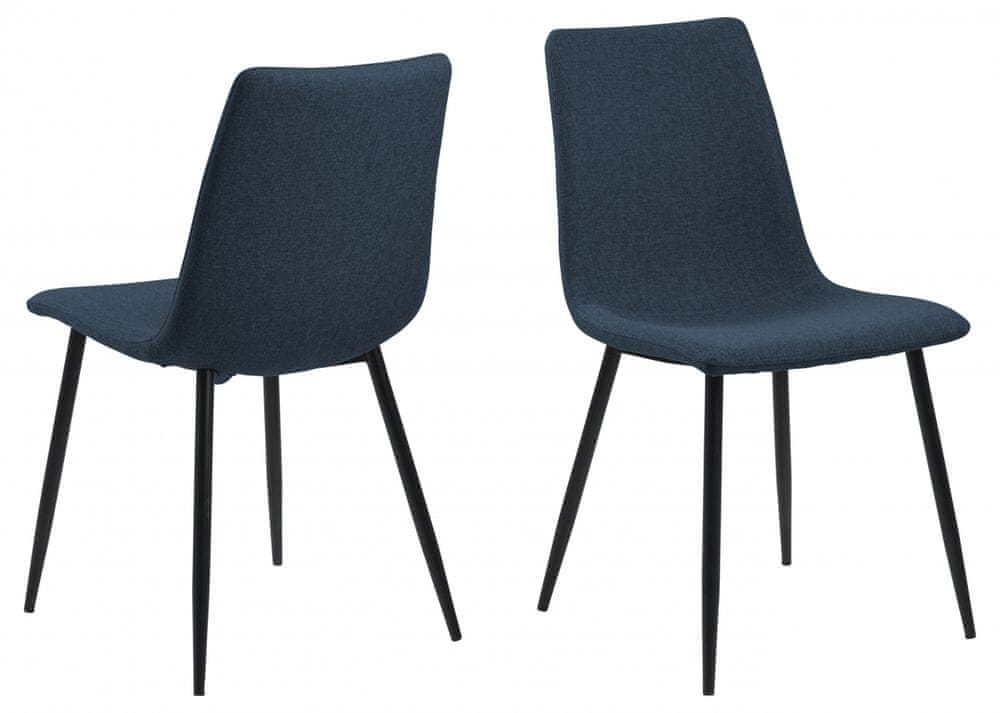 Design Scandinavia Jedálenská stolička Winnie (SET 4 ks), tmavo modrá